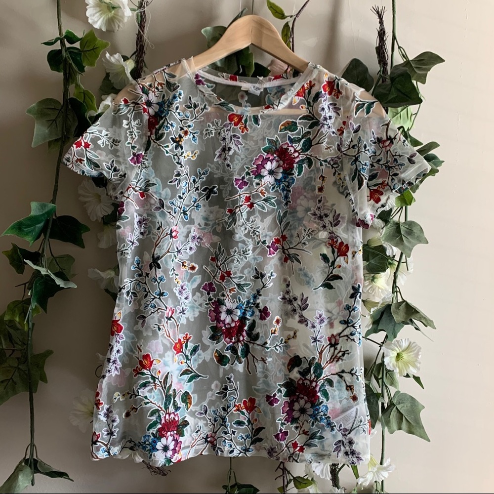 Sheer Floral Top